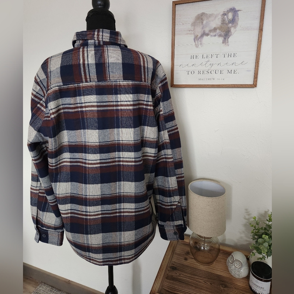 NWT WEATHERPROOF VINTAGE FLEECE LINED BUTTON DOWN HEAVIER FLANNEL - Picture 6 of 7